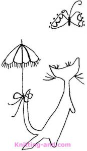 Butterflies and cats with parasols