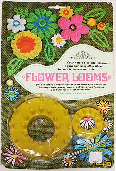 Loomed flowers used in embroidery
