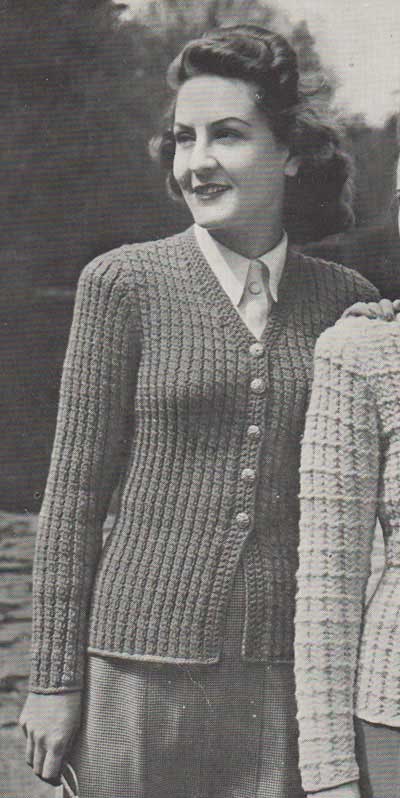 Vintage lady's cardigan with textured stitch