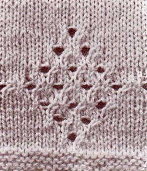 Knitted stitch detail of the lullaby baby layette