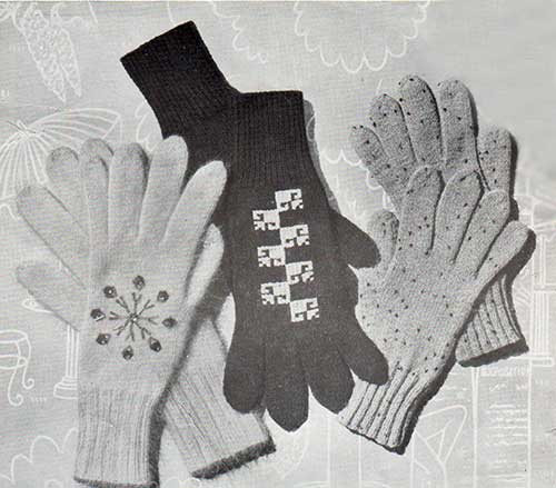 Free Knitting Pattern for Maple Lady's gloves with optional embroidery or stranded colourwork