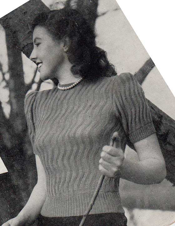 Meadowsweet vintage sweater/jumper with wavy rib pattern