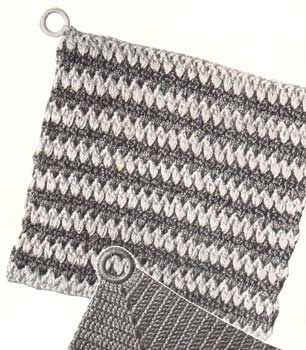 Striped crochet potholder