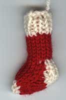 Miniature knitted Christmas Stocking