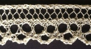 Knitted lace with narrow loop edging