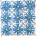 Simple Loomed Flower Crochet Edging & Join With Picots