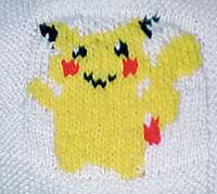 Small Pikatchu motif before outline is embroidered