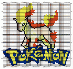 Ponyta Pokemon knitting chart