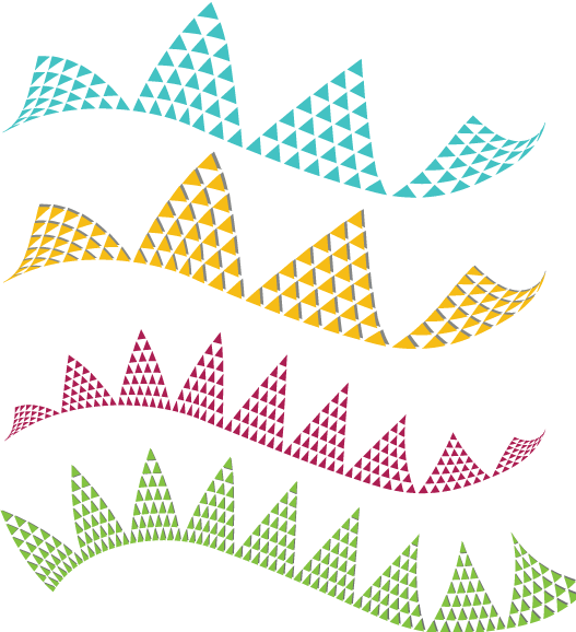 Freeform, flowing lines drawn in Illustrator with free retro pyramid brushes