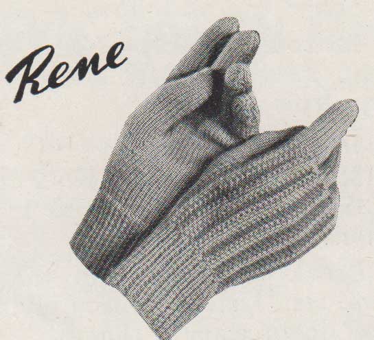 Rene children's gloves. Knit flat on two needles