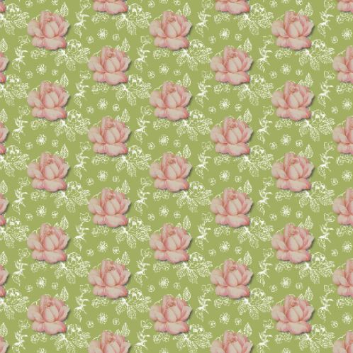 Romantique in green. A fabric from Spoonflower