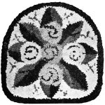 Rose Chair Seat Rug Hooking Design, 1932