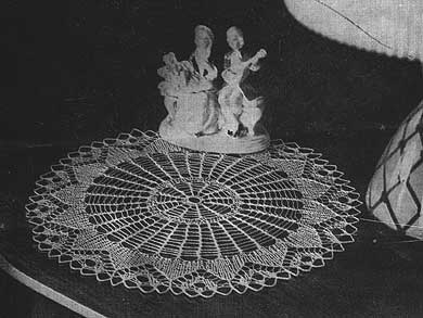 Vintage cobweb knit lace doily