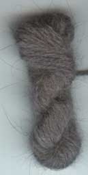 1/3 cat fur, 2/3 fine merino 2 ply