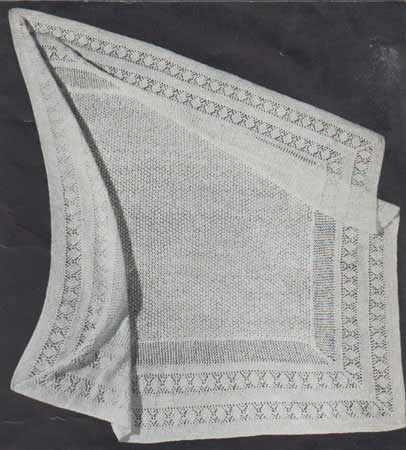 Traditional shawl with lace border and fine lace centre