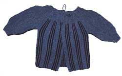 Striped one piece baby cardigan sweater