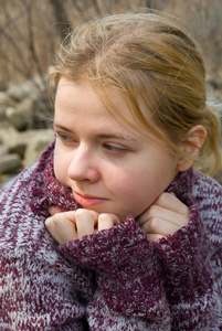 Girl wearing a jumper