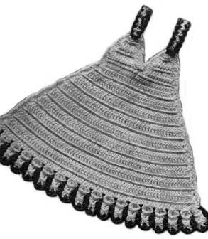 Potholder in the shape of an old fashioned dress slip
