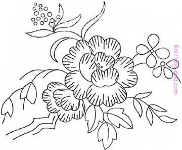 Vintage flower embroidery pattern