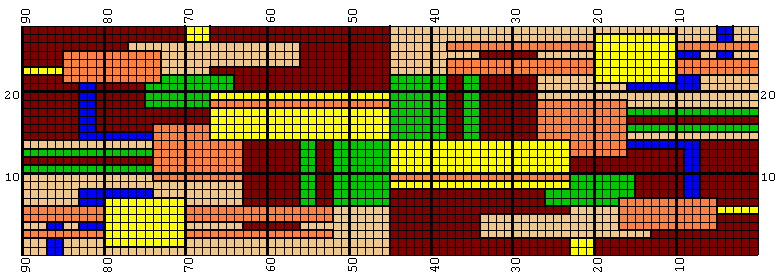 colour chart for crochet cushion