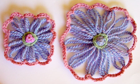 Square loomed flowers