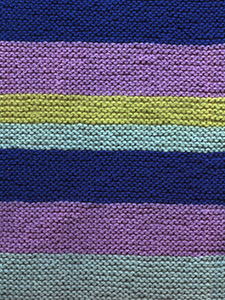 Garter stitch knitting with stripes