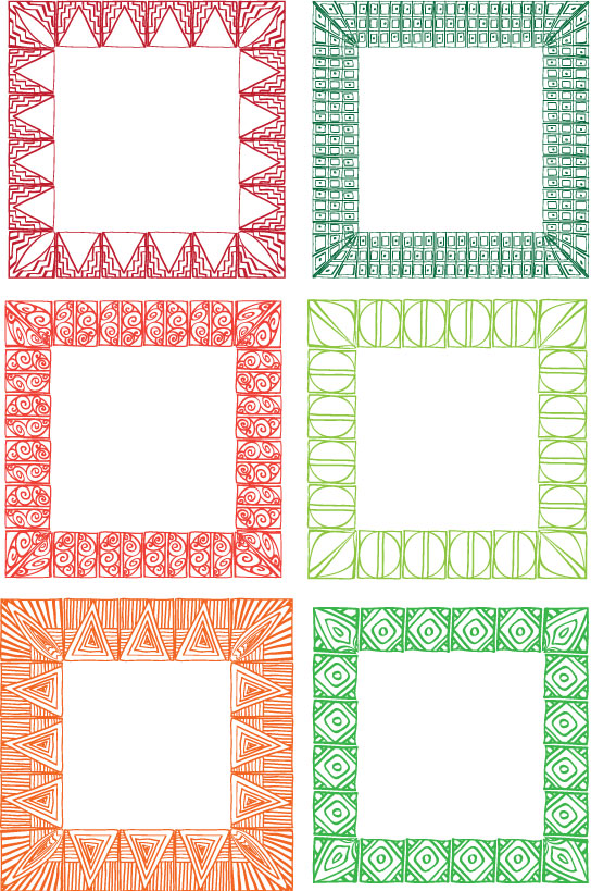Square frames drawn with Adobe Illustrator