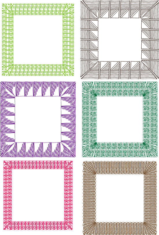 Decorative hand drawn frames