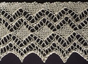 Knitted diamond lace edging