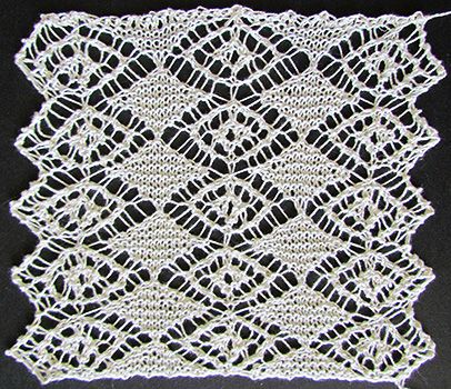 Swiss lace necktie knit from a Victorian era knitting pattern.