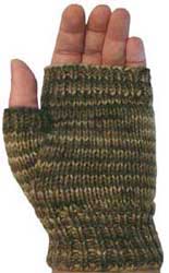 Fingerless mitts knit with 8ply or dk weight yarn