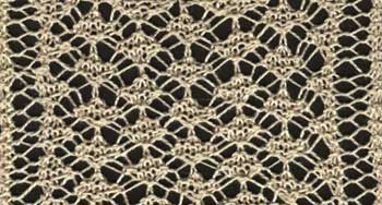 Knitted lace insertion with torchi lace pattern