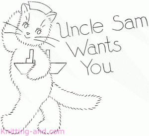 Uncle Sam wants you. WW2 embroidery design