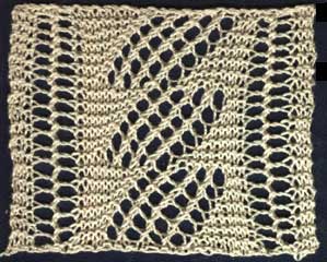 Wide lace knit insertion with diamond pattern