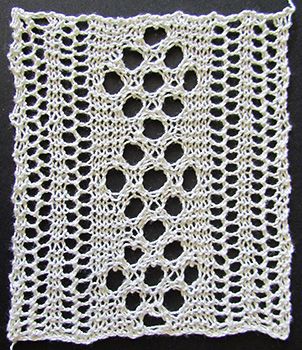 Wonderful insertion, a knitted lace insertion knit from a Victorian era knitting pattern.