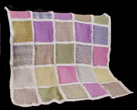 Afghan blanket woven on a small lap loom