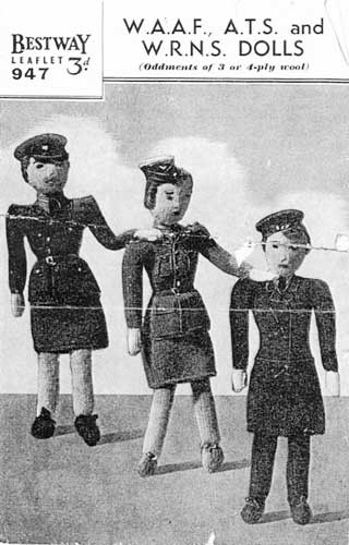 World war two knit dolls wearing military uniforms