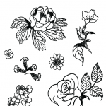 Pen and Ink Flower Symbols