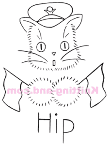 Hip Hip cat. World War 2 embroidery pattern