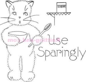 Use sparingly cat, World War 2 embroidery pattern.