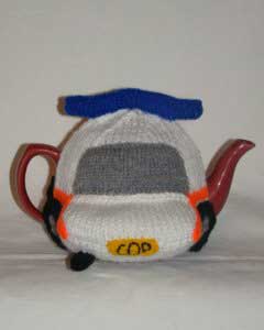 Police car tea cozy