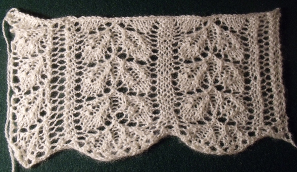 A swatch of lace collar number 6 from Home Work, published 1891