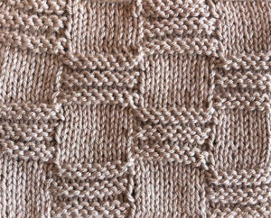 Knit and purl ridged check swatch
