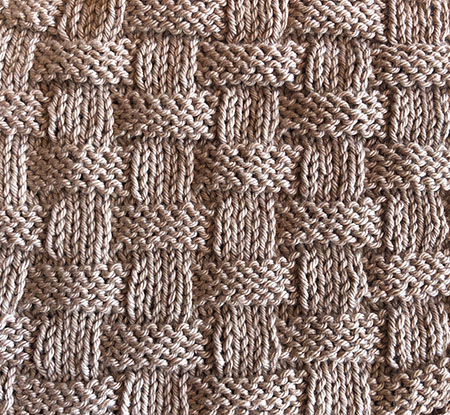 Classic basket stitch pattern in knitting