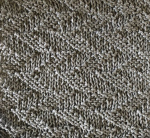 Knit and purl herringbone swatch.