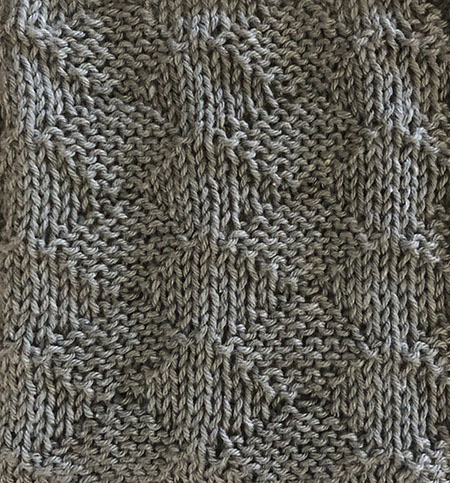 Knit/purl diamonds swatch