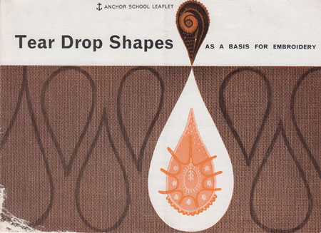 Tear Drop Shapes as a basis for embroidery. Anchor school leaflet