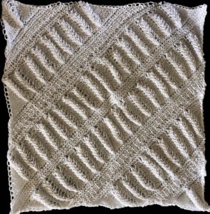 Knitted wheat ear quilt square