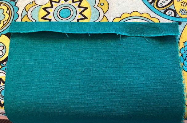 Folding the hem on the short edges